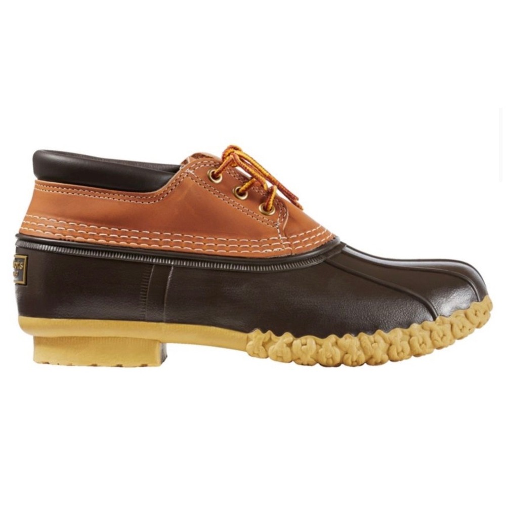 L.L.Bean Men's Bean Boots, Gumshoes in tan leather and brown rubber Size 9